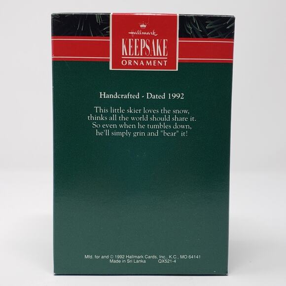 1992 hallmark Skiing 'Round Handcrafted Keepsake Holiday Christmas Ornament - Picture 2 of 6